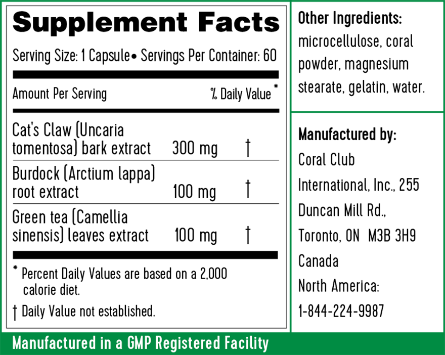 Coral Cat`s Claw (60 cápsulas)