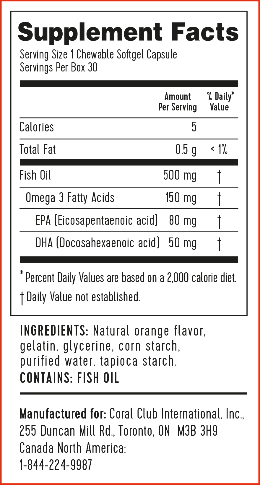 Omega 3 Oranges (30 chewable capsules)
