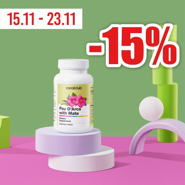 15% discount on Pau D Arco Mate