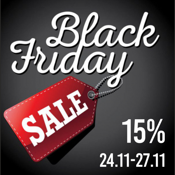 Favorite products with a discount of up to 15%. Black Friday.