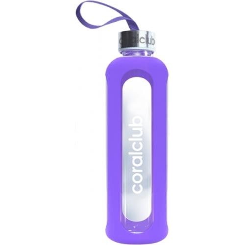 Glass bottle «ClearWater» blue, for water, for home, for sports