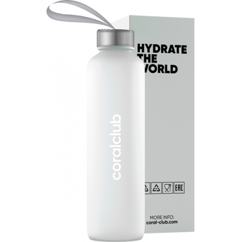 Produkty sportowe: Szklana butelka «Hydrate the World», dla wody