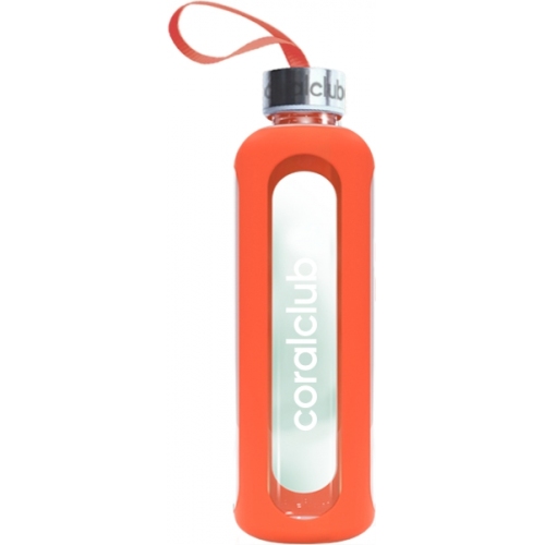 Стеклянная бутылка ClearWater Оранжевая, для воды, для дома, для спорта, glass bottle