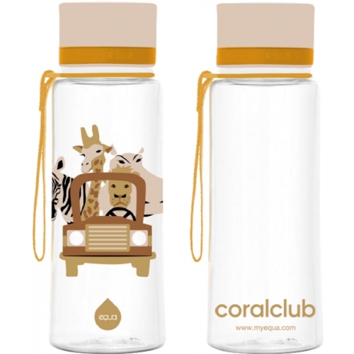 EQUA Botella de plástico «Safari», para agua, para deporte, para viaje, glas bottle
