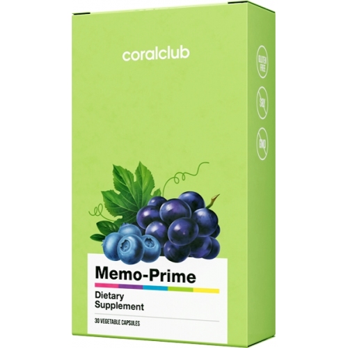 Atmiņa un uzmanība: Memo-Prime, 30 dārzeņu kapsulas (Coral Club)