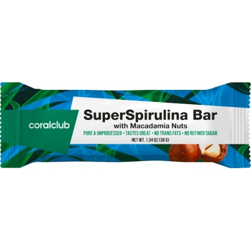 Енергия: SuperSpirulina Bar with Macadamia Nuts (Coral Club)