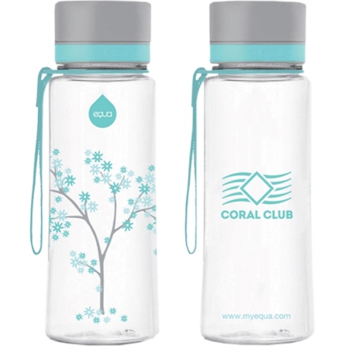 EQUA Botella de plástico «Florecimiento de menta», para el agua, para el deporte, para viajar., glas bottle