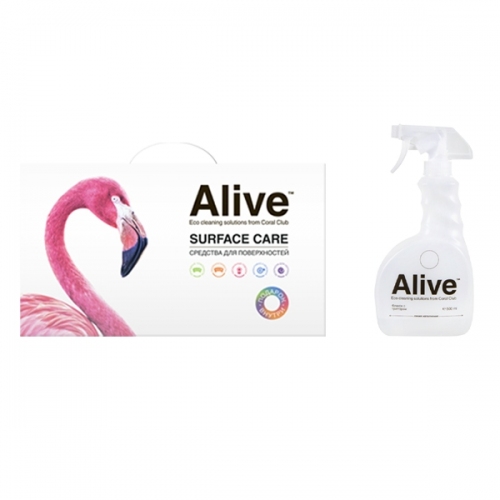 Assorted household cleaning products / Cleaning set / Alive Surface Care set, alive surface care