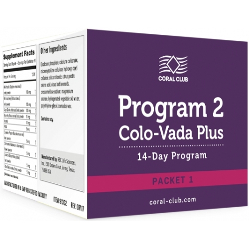 Reiniging: Program 2 Colo-Vada Plus, packet 1 (Coral Club)