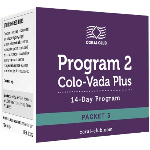 Program 2 Colo-Vada Plus packet 3, cleansing, detox, detox, digestion, for digestion, for cleansing the body, cleansing the b